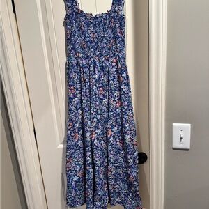 Aprico Blue Floral Midi Dress